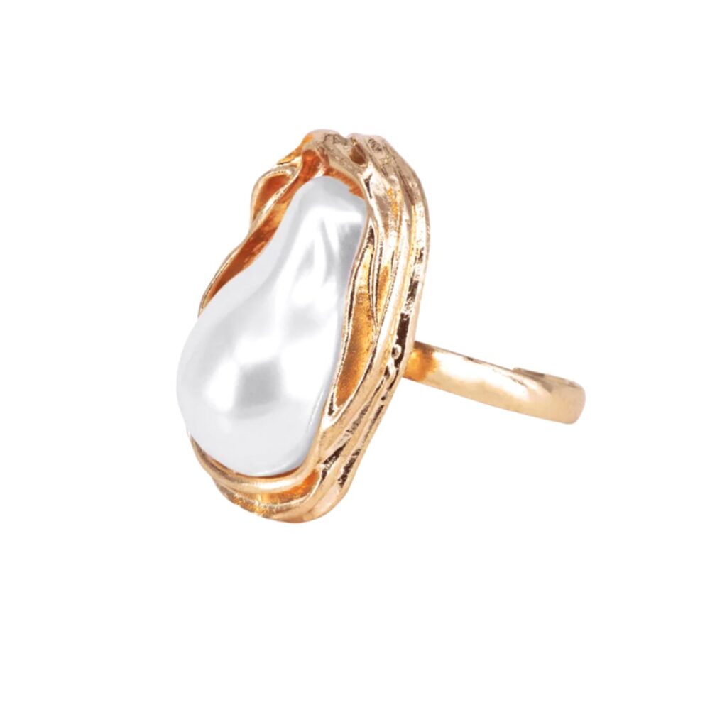 anel de perola grande ajustavel moderno