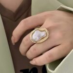 anel de perola grande ajustavel moderno dd