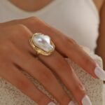 anel de perola grande ajustavel moderno dssd