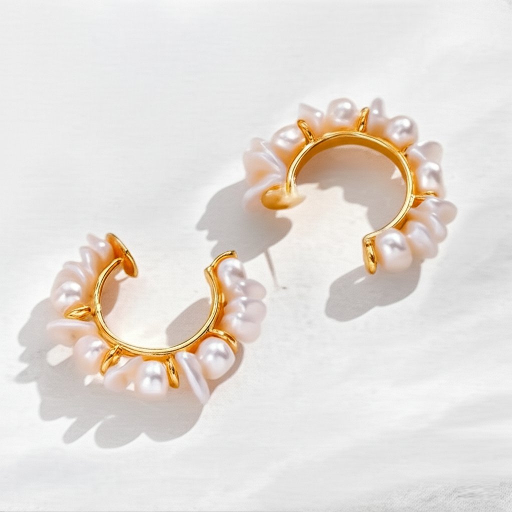 argola de perolas irregurales elegante fddfdd