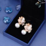 brinco de for e perola delicado e elegante de festa dssd