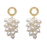 brinco de perolas cheio cascata de perolas de festa cfffc