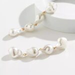 brinco de perolas grande fio longo