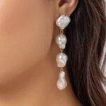 brinco de perolas grande fio longo ff