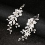 brinco de pressao branco de noiva delicado flores e perolas gdd