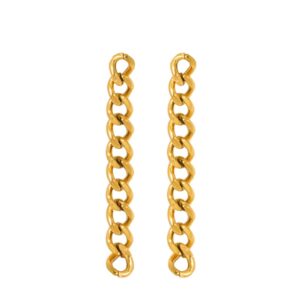 Brinco de Pressão de Corrente Longo Dourado Fino