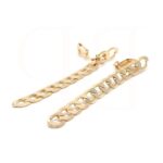 brinco de pressao de corrente dourada longo fino dddds