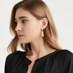 Brinco de Pressão Dourado De Gota Longo Fino