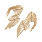 maxi brinco de franja dourada extravagante estiloso ddff