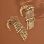 maxi brinco de franja dourada extravagante estiloso dffdff