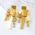 maxi brinco dourado multiplacas da zara