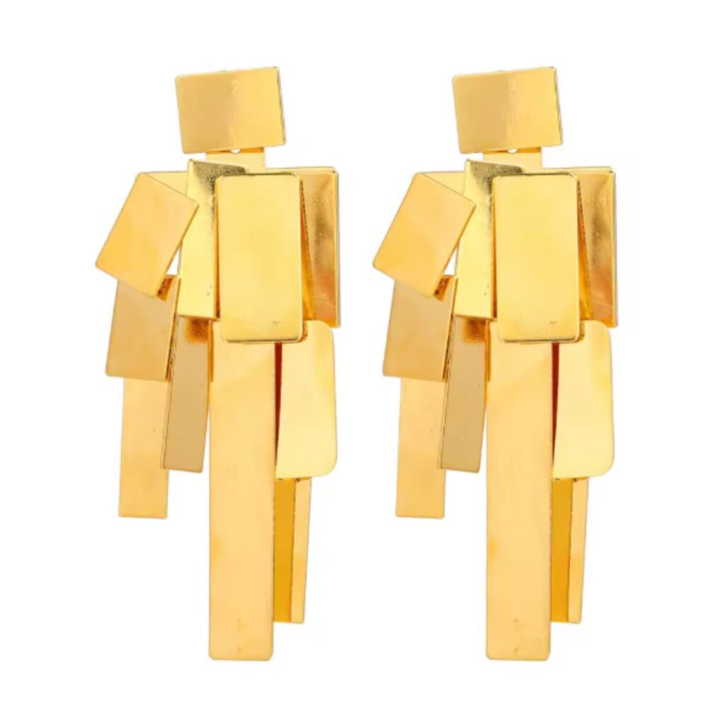 maxi brinco dourado multiplacas da zara d da