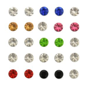 Brinco de Pressão Colorido Kit com 12 Pares de Brinco Magnetico de Cristal