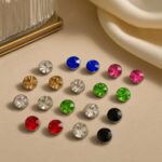 Brinco de Pressão Colorido Kit com 6 Pares de Brinco Magnetico de cristal d
