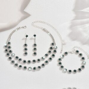 Brinco Preto e Prata Longo de Festa Minimalista com Colar e Pulseira