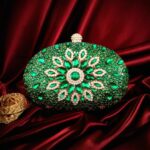Clutch verde esmeralda festa com brilho cravejada de cristais dddddffff