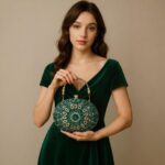 Clutch verde esmeralda festa com brilho cravejada de cristais dddff