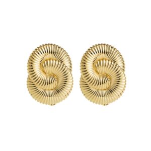 Maxi Brinco Dourado Oval Torcido Tendência