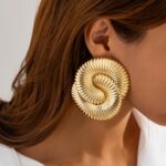 Maxi Brinco Dourado Oval Torcido Tendênciad fg