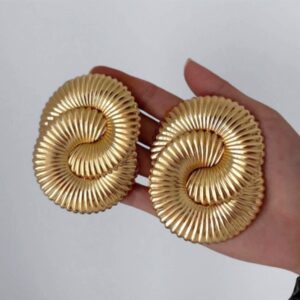 Maxi Brinco Dourado Oval Torcido Tendência