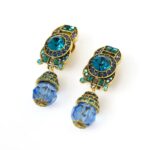 brinco de pressao azul de festa medieva gl