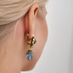 brinco de pressao azul de festa medieval hh