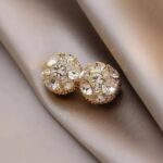 brinco de pressao delicado feminino de cristal pequeno gffg