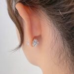 brinco de pressao delicado feminino de cristal pequeno gg