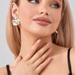 brincos de dourado de metal martelado moderno folhado a ouro 5 pares ggff