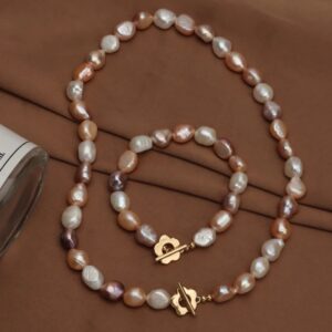 Colar de Pérolas Naturais Pulseira de Pérolas Naturais