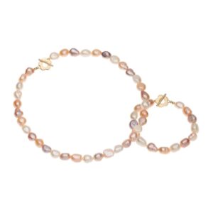 Colar de Pérolas Naturais Pulseira de Pérolas Naturais