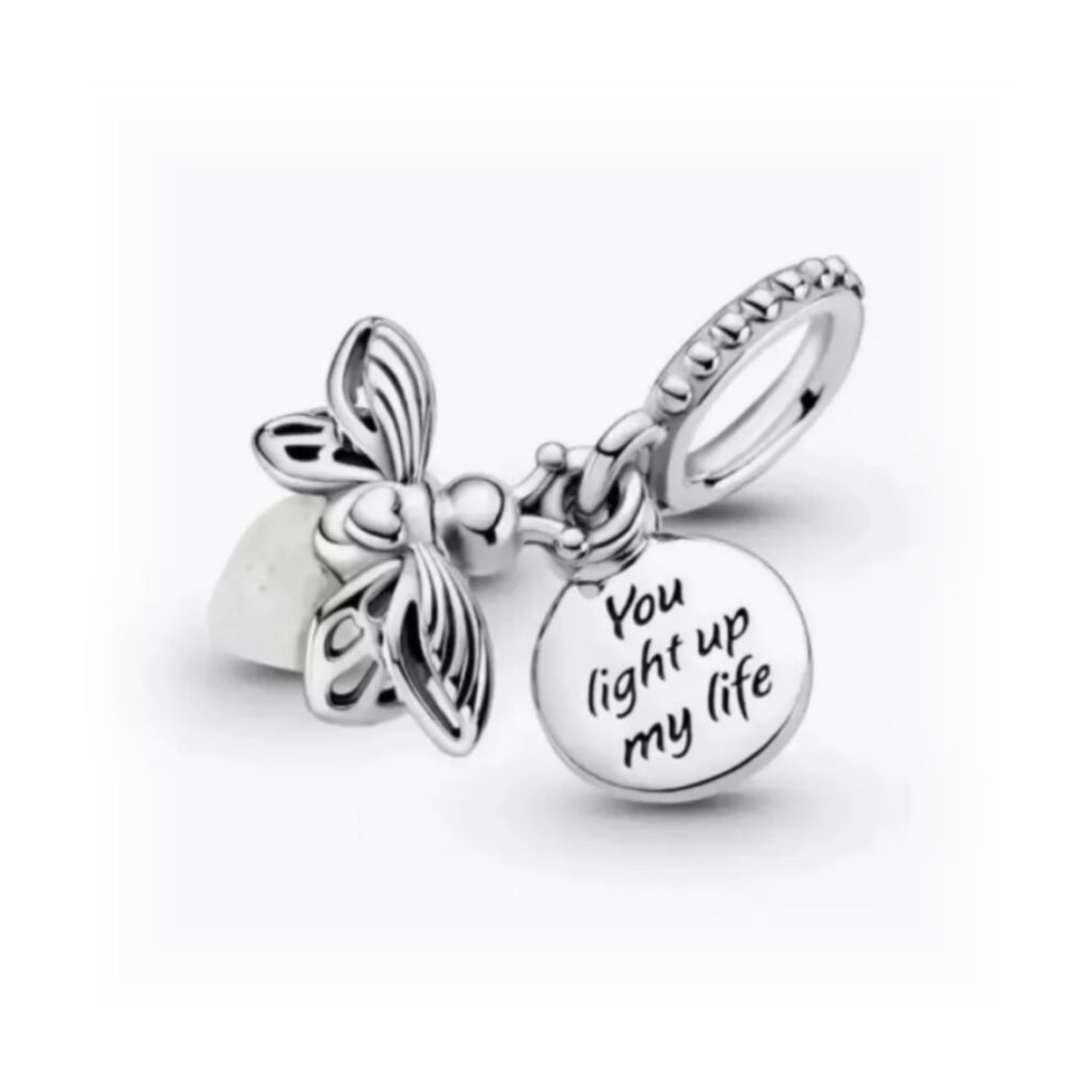 pingente de vagalume neon em prata esterlina