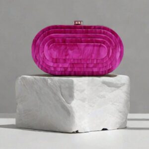 Bolsa Clutch Fúcsia Moderna de Acrílico