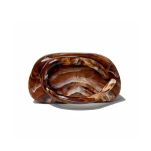 Bolsa Clutch Marrom Mesclado Marmorizado de Acrílico