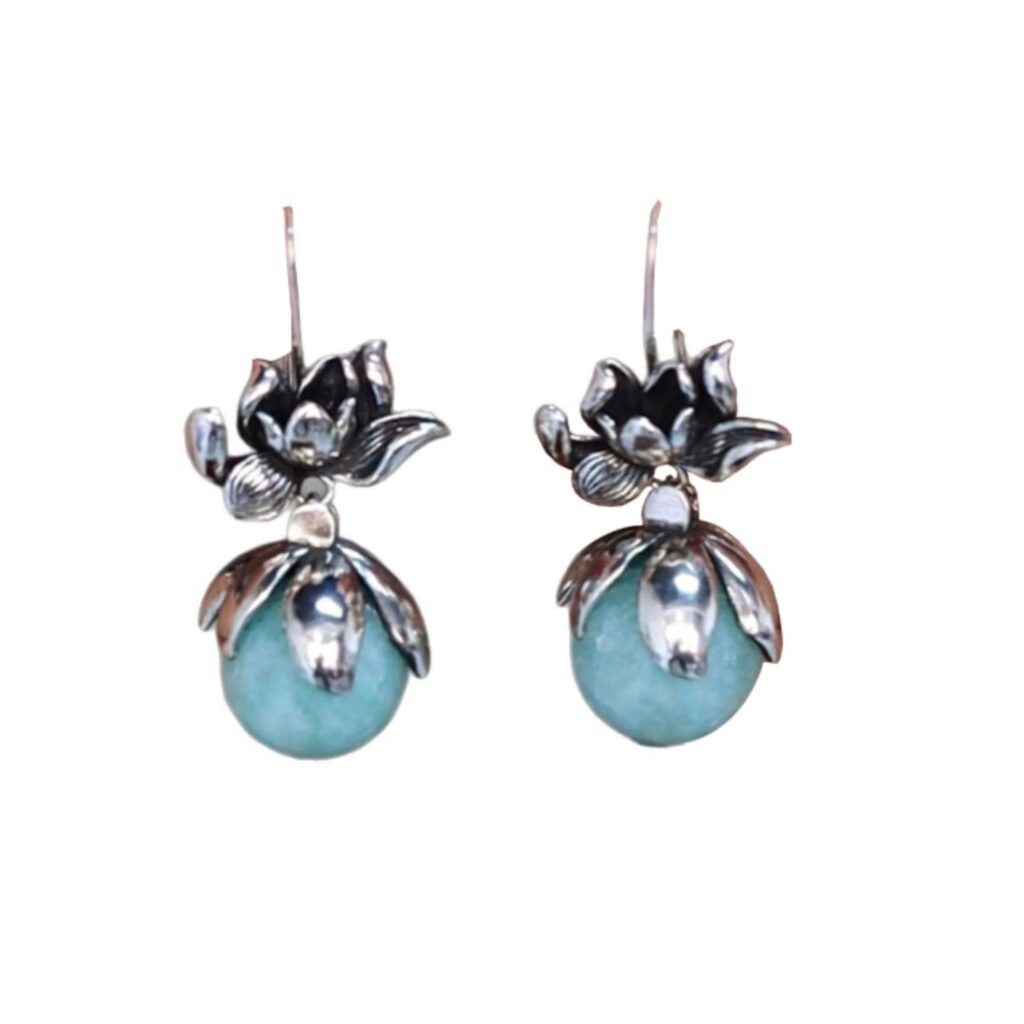 Brinco Azul e Prata Delicado de Festa ao Ar Livre fdf