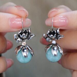 Brinco Azul e Prata Delicado de Festa ao Ar Livre