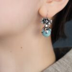 Brinco Azul e Prata Delicado de Festa ao Ar Livre fdf