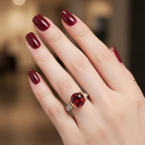 anel marsala de festa prata e dourado extravagante estiloso fffgfff