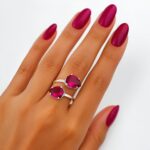 anel pedra pink e prata de zirconia fddd