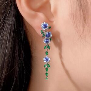 Brinco Azul de Festa Longo Delicado