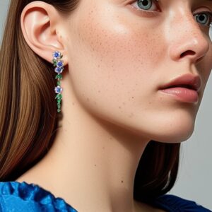 Brinco Azul de Festa Longo Delicado