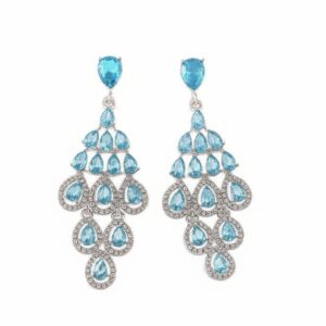 Brinco de pressão Azul Claro de Festa Grande com Prata