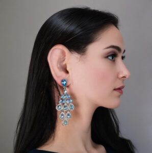 brinco de pressao azul claro de festa grande ffygg uuyyj