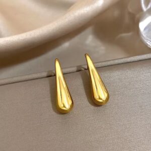 Brinco de Pressão Dourado Minimalista Gota Pequena