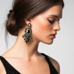 brinco de pressao preto de festa grande de cristais bfadfffbf