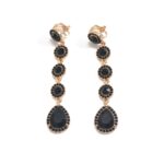 brinco de pressao preto de festa longo elegante