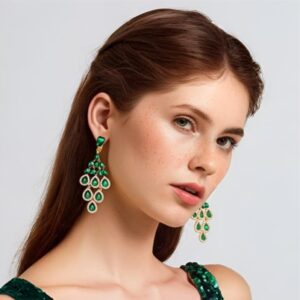 Brinco de Pressão Verde Esmeralda de Festa Grande