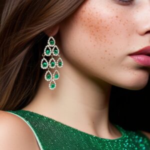 Brinco de Pressão Verde Esmeralda Grande de Festa