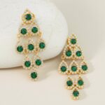 brinco de pressao verde esmeralda grande de festa com pedras losango jj jpg