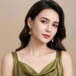 brinco de pressao verde oliva e amarelo esmaltado grande ssf